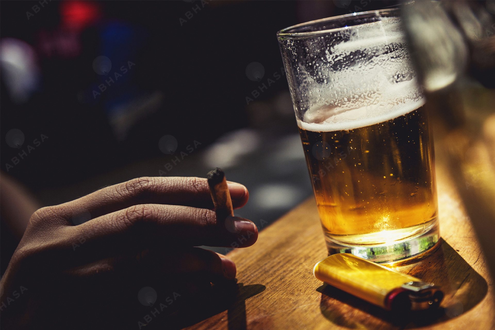 smoking alcohol